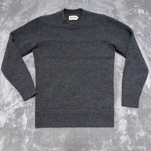 Taylor Stitch Sweater Men 36 Extra Small Gray Merino Wool Knit Fisherman